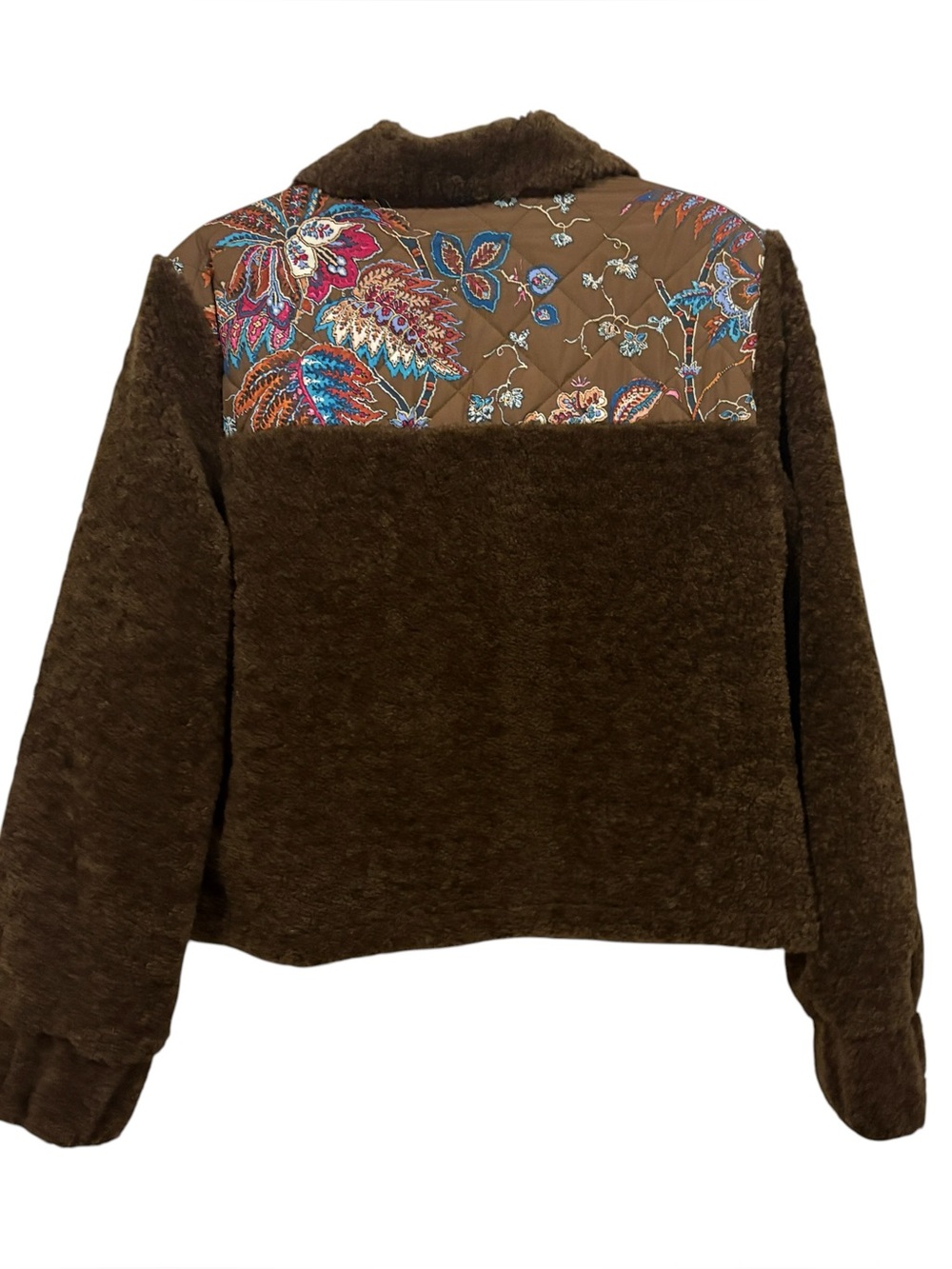 Love The Label Finley Sherpa Jacket Reversible Charlotte Floral Brown S Small - Picture 5 of 10